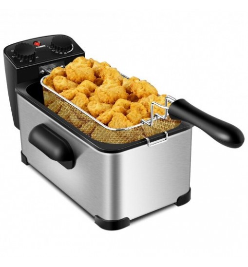 3.2 Quart Electric Stainless Steel Deep Fryer with Timer