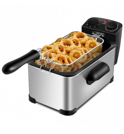 3.2 Quart Electric Stainless Steel Deep Fryer with Timer