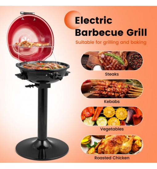 1600W Electric BBQ Grill with Removable Non-Stick Warming Rack