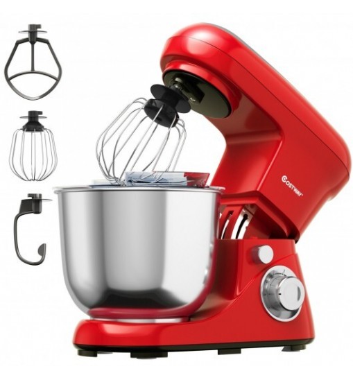 5.3 Qt Stand Kitchen Food Mixer 6 Speed with Dough Hook Beater-Black