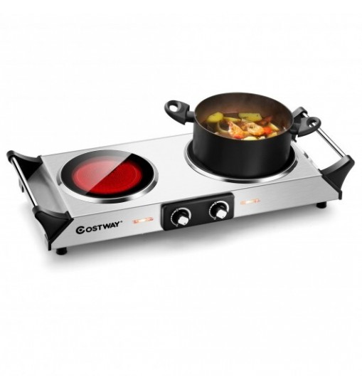 Ceramic Infrared Stove with Temperature Control and Insulated Handles