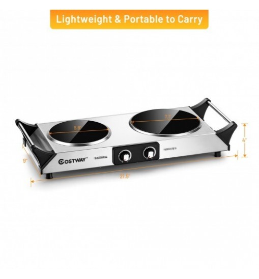 Ceramic Infrared Stove with Temperature Control and Insulated Handles