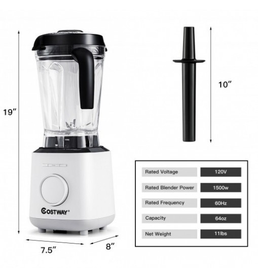 1500W Countertop Smoothies Blender with 10 Speed and 6 Pre-Setting Programs