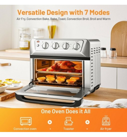 21.5 Quart 1800W Air Fryer Toaster Countertop Convection Oven with Recipe