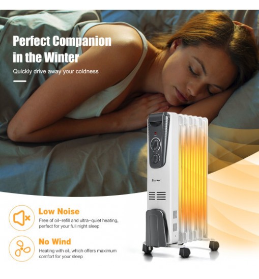 1500W Electric Space Heater with Adjustable Thermostat