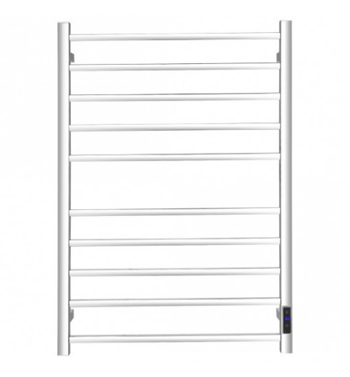 10 Bar Towel Warmer Wall Mounted Electric Heated Towel Rack with Built-in Timer-Silver