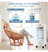 3-in-1 Evaporative Air Cooler with Remote for Home Office-White