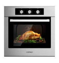 24 Inch Single Wall Oven 2.47Cu.ft with 5 Cooking Modes-Silver