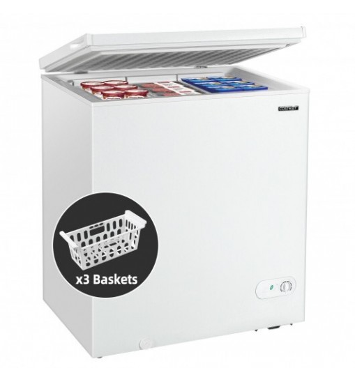 5.2 Cu.ft Chest Freezer Upright Single Door Refrigerator with 3 Baskets-White