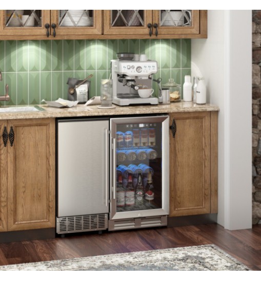 Free-Standing Built-In Undercounter Ice Maker-Silver