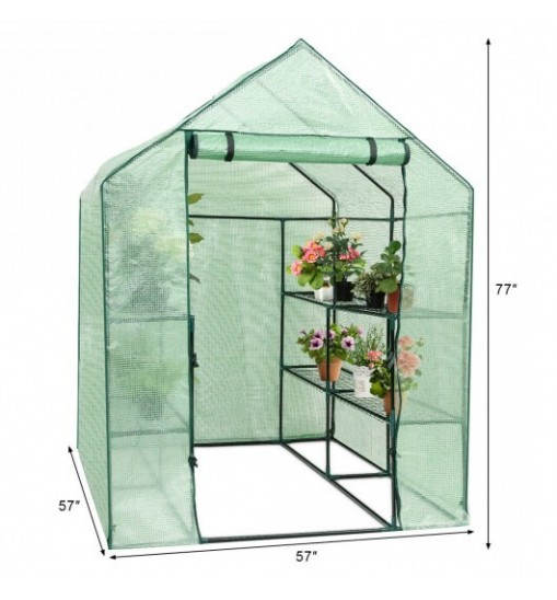 8 shelves Mini Walk In Greenhouse Outdoor Gardening Plant Green House