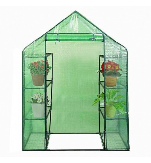 Portable 4 Tier Walk-in Plant Greenhouse with 8 Shelves