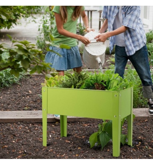 24.5 x 12.5 Inch Outdoor Elevated Garden Plant Stand Flower Bed Box