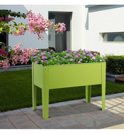 24.5 x 12.5 Inch Outdoor Elevated Garden Plant Stand Flower Bed Box