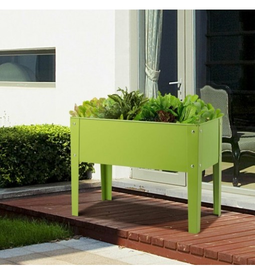 24.5 x 12.5 Inch Outdoor Elevated Garden Plant Stand Flower Bed Box