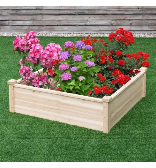 Wooden Square Garden Vegetable Flower Bed