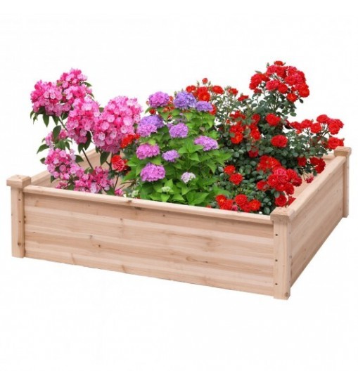 Wooden Square Garden Vegetable Flower Bed