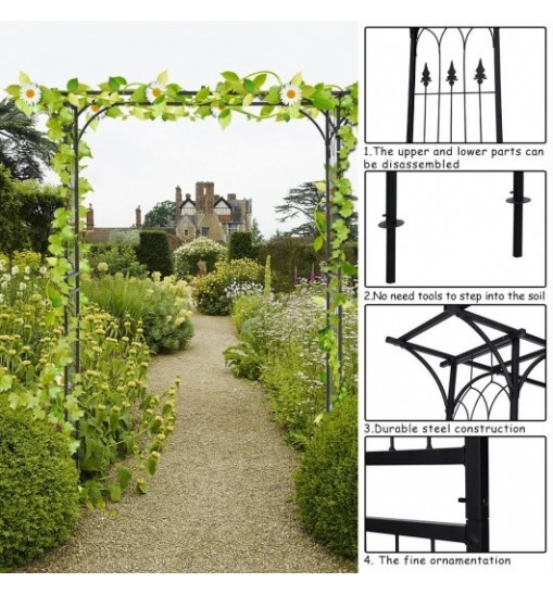 82 x 20.5 Inch Metal Garden Arch for Various Climbing Plant