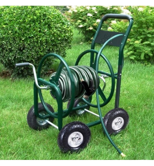 300 Feet Garden Yard Water Planting Hose Reel Cart