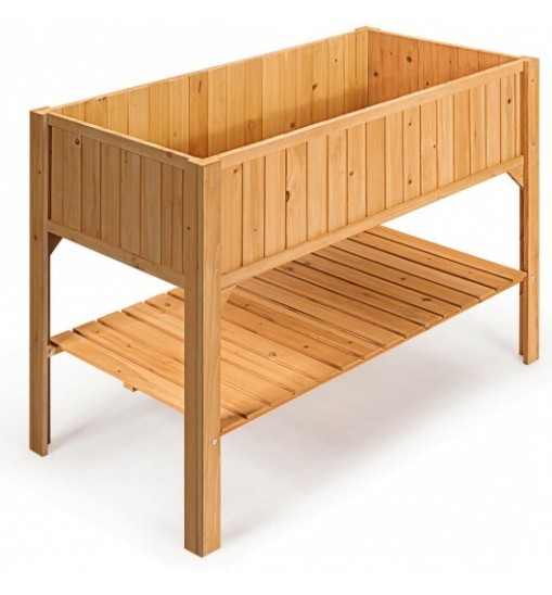 Wooden Elevated Planter Box Shelf Suitable for Garden Use