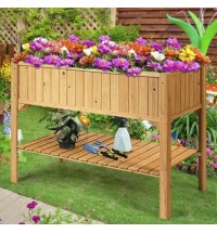 Wooden Elevated Planter Box Shelf Suitable for Garden Use