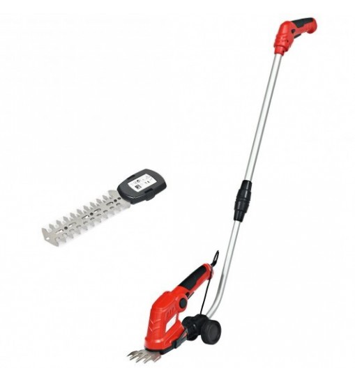 7.2V Cordless Grass Shear with Extension Handle and Rechargeable Battery