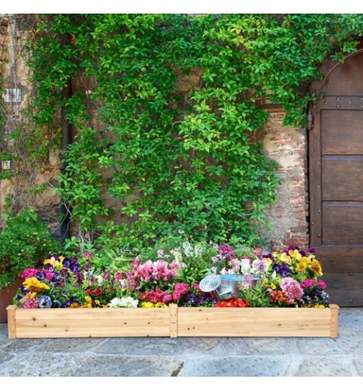 Wooden Vegetable Raised Garden Bed for Backyard Patio Balcony