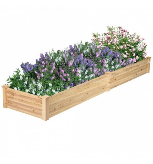 Wooden Vegetable Raised Garden Bed for Backyard Patio Balcony