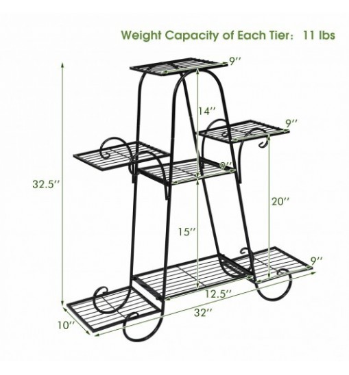 7 Tier Metal Patio Plant Stand