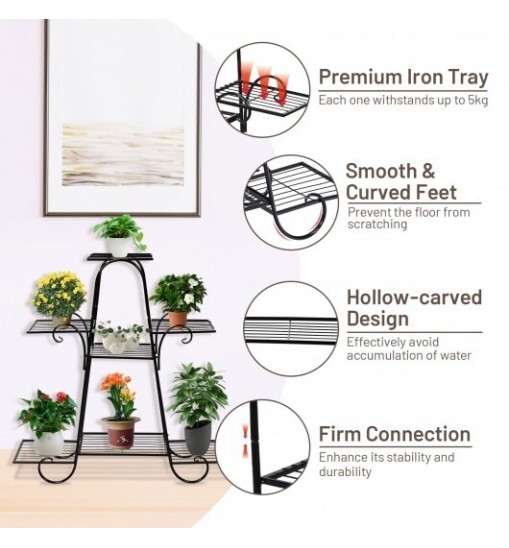 7 Tier Metal Patio Plant Stand