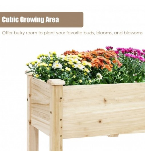 Raised Garden Bed Elevated Planter Box Wood for Vegetable Flower Herb