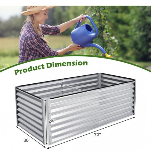 6 x 3 x 2 Feet Rustproof Metal Planter Box with Ground Stakes for Plants