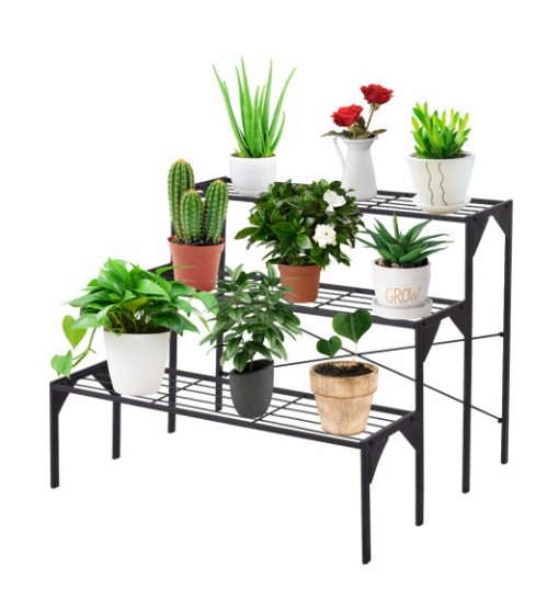 3 Tier Outdoor Metal Heavy Duty Modern for Multiple Plant Display Stand Rack