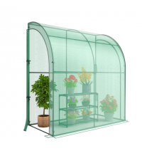 7 x 3.5 x 7 Feet Lean-to Greenhouse with Flower Rack