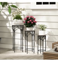 Decorative Flower Display Holder with Ceramic Top for Patio