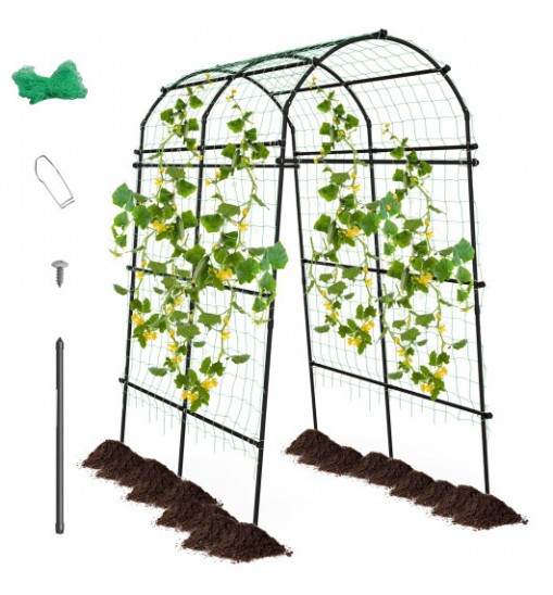 7.5 Feet Garden Arch Trellis with PE Coated Metal Structure