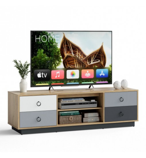 Modern 55 Inch TV Stand with 2 Storage Cabinets for TVs up to 60 Inch