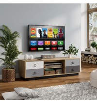 Modern 55 Inch TV Stand with 2 Storage Cabinets for TVs up to 60 Inch