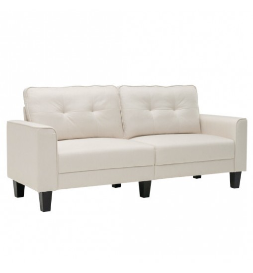 79.5 Inch Fabric Loveseat Sofa with 2 Removable Back Cushions-Beige