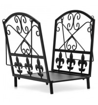 Decorative Firewood Rack with Handles and Raised Legs