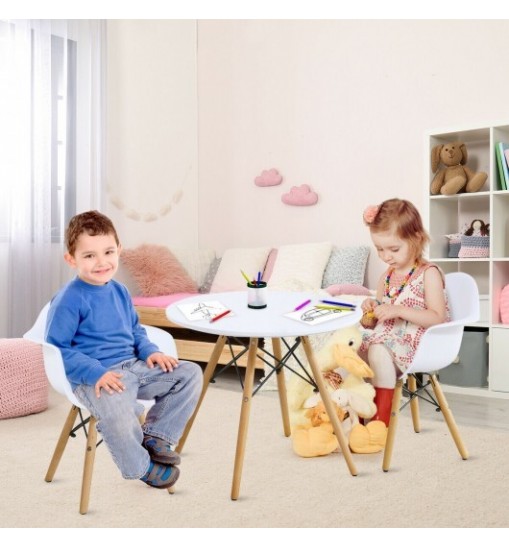 3 Pieces Kid's Modern Round Table Chair Set