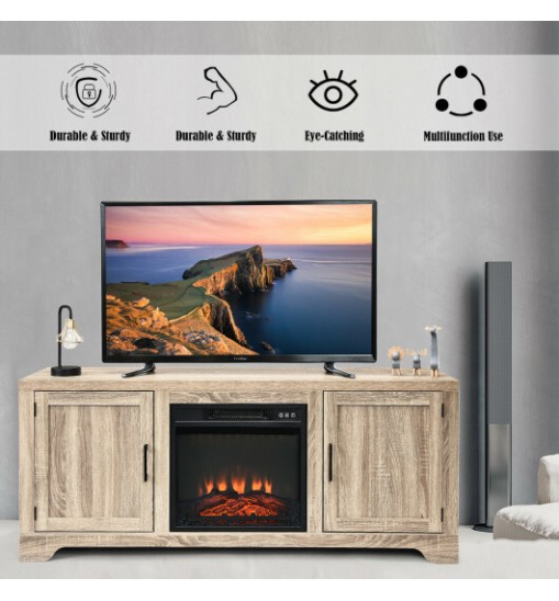 65 Inch Media Component TV Stand with Adjustable Shelves