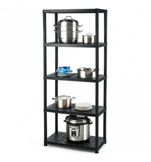 5-Tier Storage Shelving Freestanding Heavy Duty Rack in Small Space or Room Corner