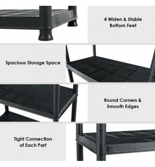 5-Tier Storage Shelving Freestanding Heavy Duty Rack in Small Space or Room Corner