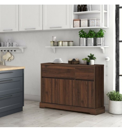 Storage Buffet Sideboard with 2 Drawers and 2 Cabinets