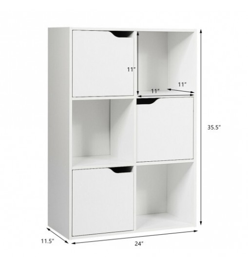 6 Cubes Wood Storage Shelves Organization