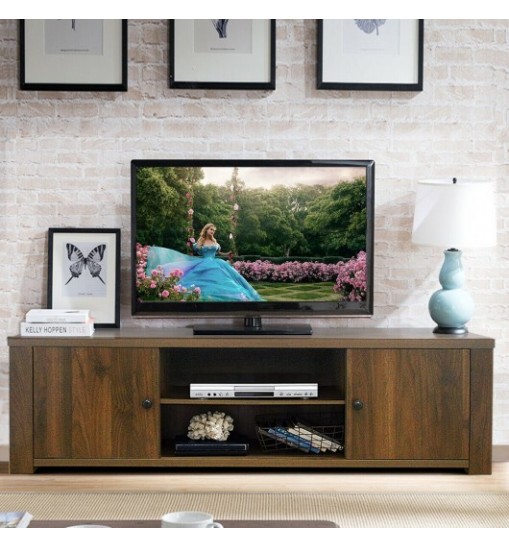 Classic Style TV Console Cabinet for 65-Inch TV with 2 Cable Management Holes