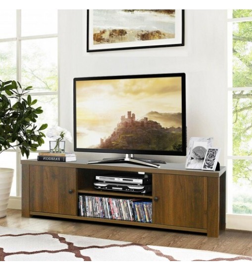 Classic Style TV Console Cabinet for 65-Inch TV with 2 Cable Management Holes