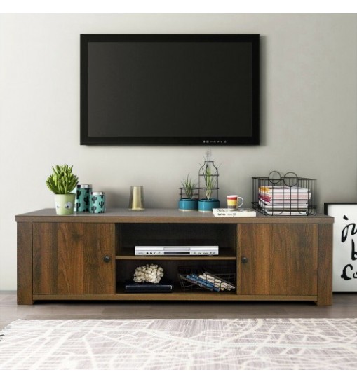 Classic Style TV Console Cabinet for 65-Inch TV with 2 Cable Management Holes