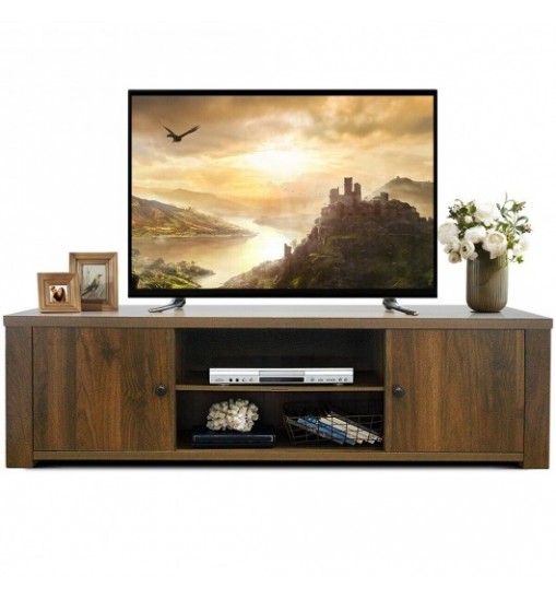 Classic Style TV Console Cabinet for 65-Inch TV with 2 Cable Management Holes